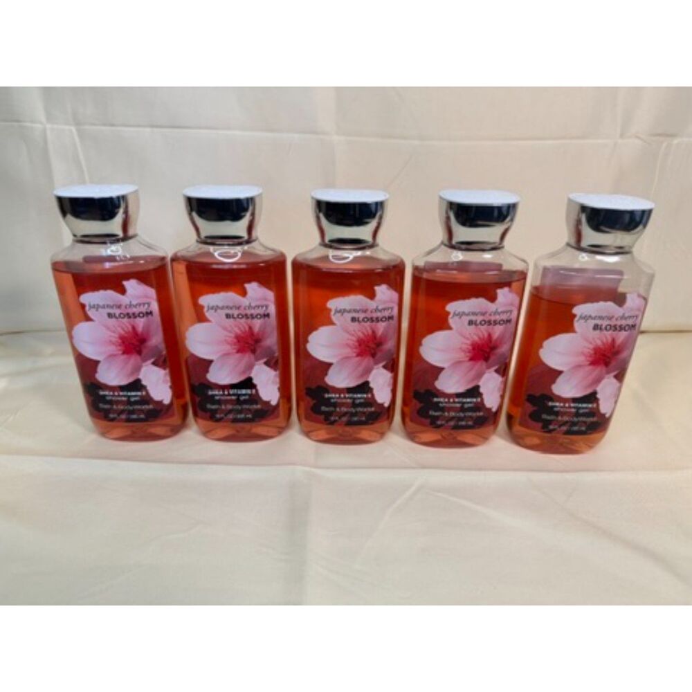 Bath & Body Works Japanese Cherry Blossom Shower Gel 10 oz / 295 ml Set of 5